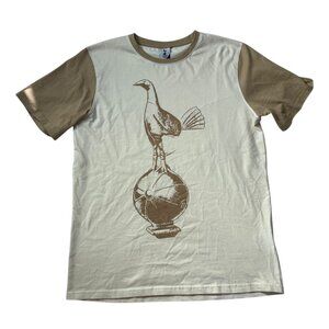 TOTTENHAM HOTSPUR Soccer Shirt Beige Ivory with Tan Edge.  Size Adult XL Cotton